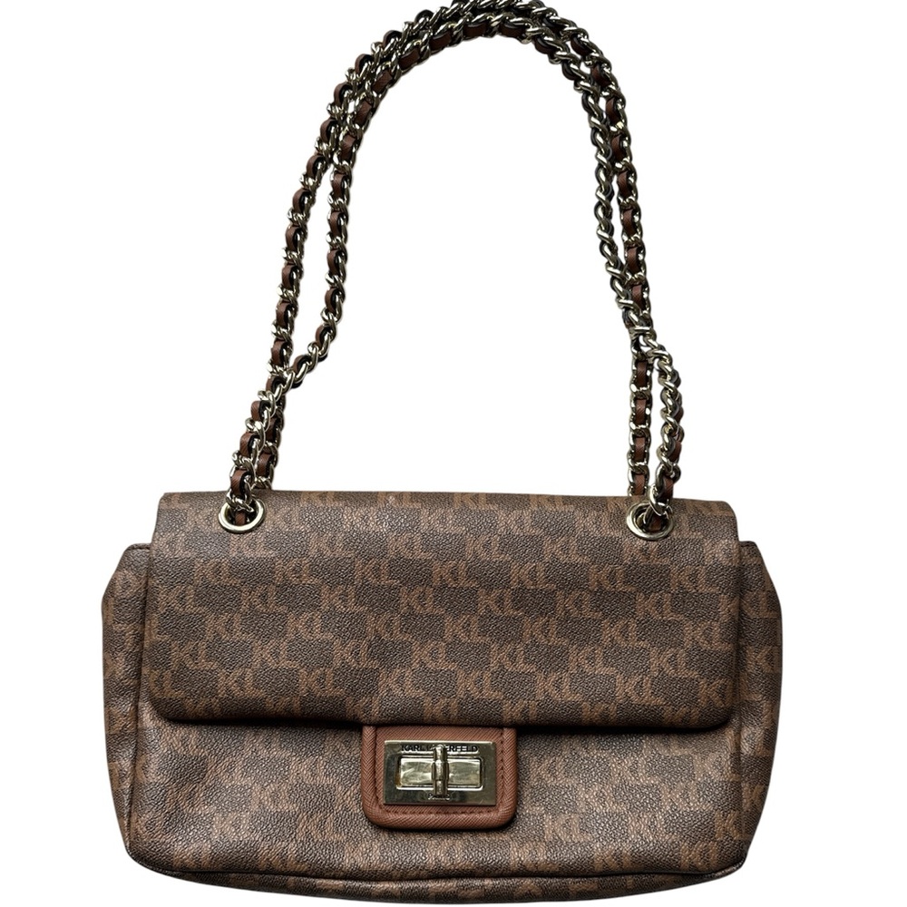 Karl Lagerfeld Brown Patterned Shoulder Bag